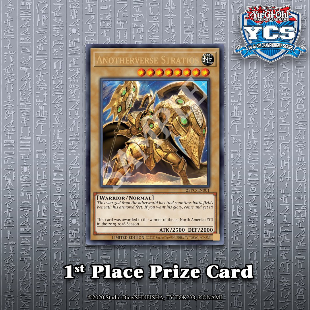 Challenger Cup 上位賞Anotherverse Stratios 𝗬𝗖𝗦❱ Yu-Gi-Oh! TCG just unveiled a brand new YCS Prize Card