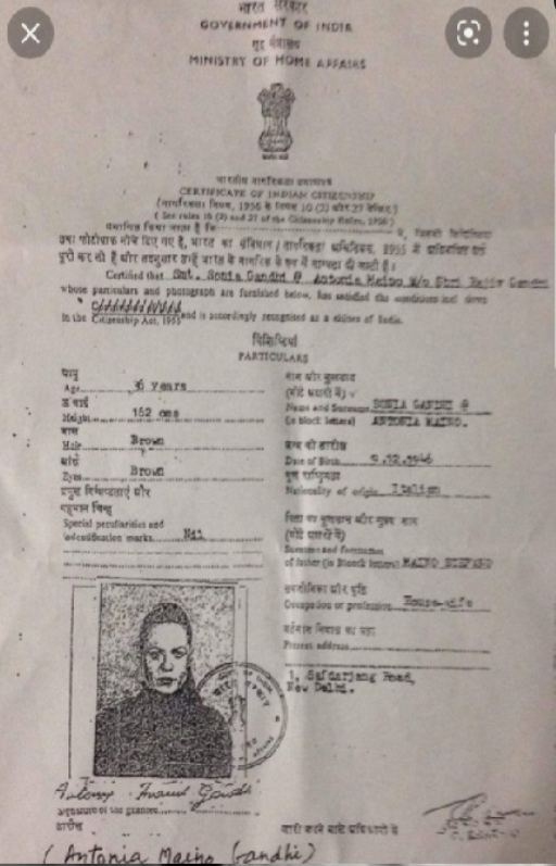 salah_shoaib's tweet photo. Just asking - how was possible? She became voter years before becoming Indian citizen? Can a foreign national cast vote? https://t.co/3vsh5eZciy