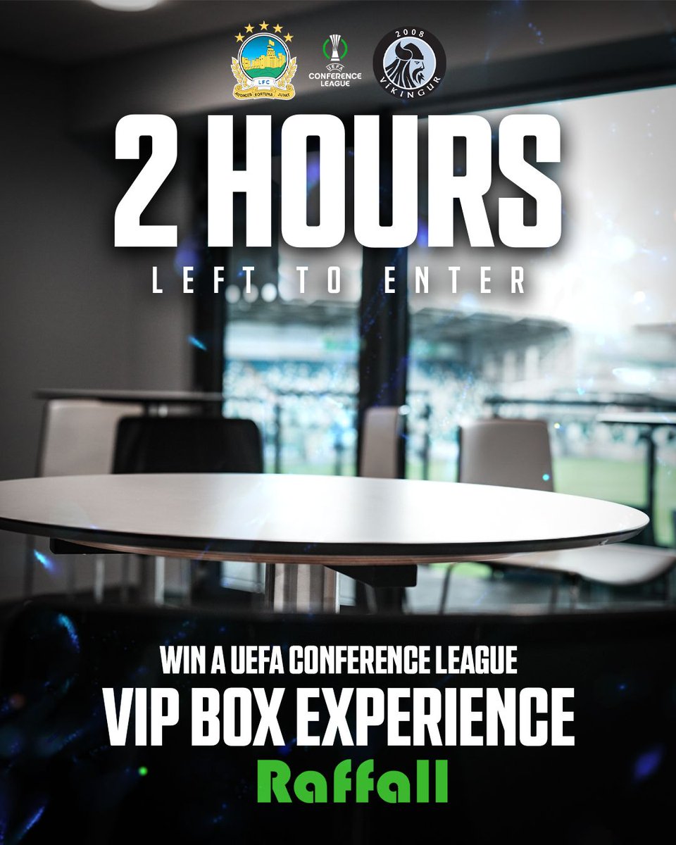 OfficialBlues's tweet photo. A great chance to win but only 𝐭𝐰𝐨 𝐡𝐨𝐮𝐫𝐬 left to enter 🚨

Be in with a shot of winning a VIP Box Experience for 6️⃣ at our UEFA Conference League game against Vikingur tomorrow night 👀

Enter Now 👉 https://t.co/8p3T1tMiVf https://t.co/Tmyu2MYgBs
