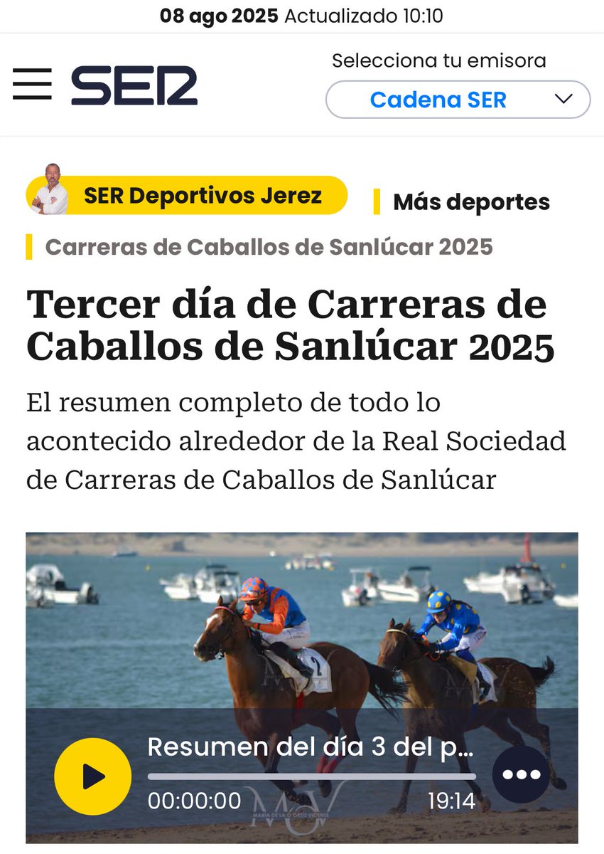 mariaortvic's tweet photo. Y por supuesto, no puedo olvidarme de mencionar que durante este primer ciclo de  #carrerassanlúcar , también he estado otro año más como fotógrafa para @La_SER , en su edición @RadiojerezSer , junto al compi @chamizo_garcia1 a los micros 🎙️ 

¡Vamos a por el segundo ciclo! 📸🏇 https://t.co/kxFHe9Hk09