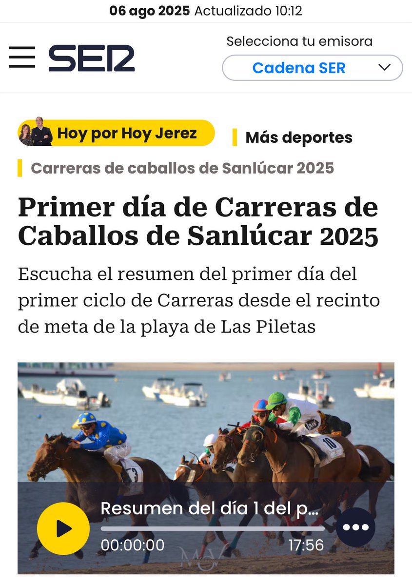 mariaortvic's tweet photo. Y por supuesto, no puedo olvidarme de mencionar que durante este primer ciclo de  #carrerassanlúcar , también he estado otro año más como fotógrafa para @La_SER , en su edición @RadiojerezSer , junto al compi @chamizo_garcia1 a los micros 🎙️ 

¡Vamos a por el segundo ciclo! 📸🏇 https://t.co/kxFHe9Hk09