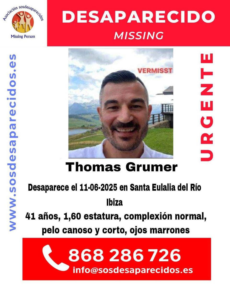 🔴 COLABORACIÓN CIUDADANA
Llamamiento a todas las personas que hayan estado en IBIZA entre el 10 y el 13 de junio, que revisen sus fotografías y vídeos, por si captaron imágenes de Thomas sin darse cuenta.
En caso de que así fuera nos las puedes envíar a info@sosdesaparecidos.es