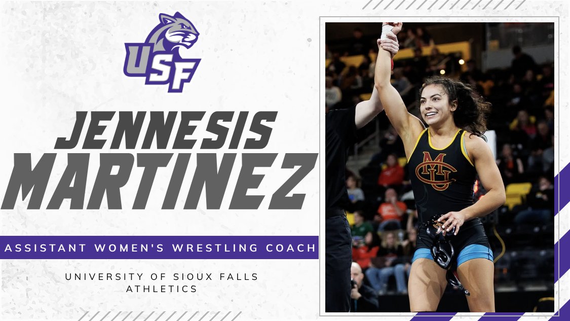 🚨 COUGAR WRESTLING NEWS 🚨

Four-time All-American Jennesis Martinez is joining our women’s wrestling staff as Assistant Coach!

↪ bit.ly/4luQUIv

Welcome to Sioux Falls, Coach Martinez! 🐾💪

#CooFalls