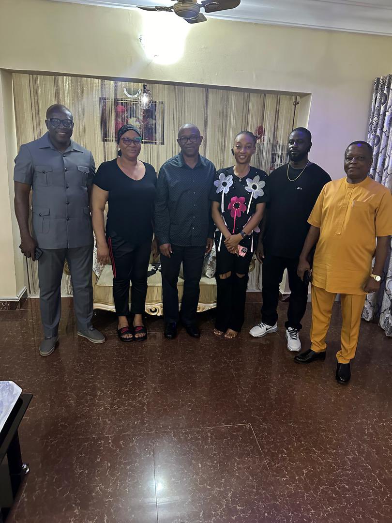 Peter Obi today in Anambra, 
paid a condolence visit to the family of Ifesinachi Onyekere, a.k.a 
‘Fish Magnet’ over the tragic loss of their beloved son.