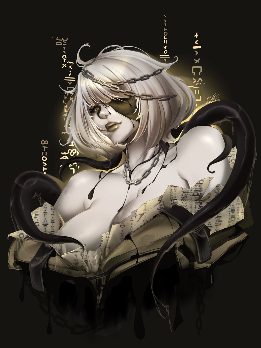 Fanart of <a href="/Merpperoni/">Merpperoni 🐙👁️ 2.0 DEBUT SOON™</a> grimoire Chan!!
Started off as a sketch and kinda just kept going 0.0