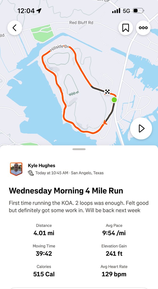 Kyle Hughes (@upsklh) on Twitter photo Happy Wednesday X #RUNNERS. Got my 4 miles in with some hills today. Good workout & will definitely be back to run this loop again #RUNNING #HILLS #NOJOKE #RUNNING #RUNNER #KOA Happy Wednesday X #RUNNERS. Got my 4 miles in with some hills today. Good workout & will definitely be back to run this loop again #RUNNING #HILLS #NOJOKE #RUNNING #RUNNER #KOA
