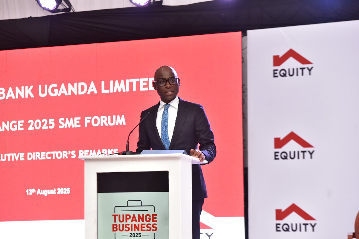 UgEquityBank's tweet photo. He emphasized the bank’s investment in technology, including a modern internet banking platform that allows SMEs to integrate their ERP systems, make bulk payments, and access real-time supplier financing, streamlining operations for growth.

#TupangeBusinessNeEquity 
#EquityBankUganda