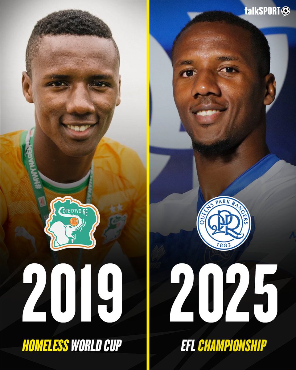 Richard Kone's football journey is remarkable:

🇨🇮 Played in 2019 Homeless World Cup for Ivory Coast
🏴󠁧󠁢󠁥󠁮󠁧󠁿 After, he joined ninth-tier Athletic Newham
📈 Signed for League One Wycombe in 2024
⚽ Scored 21 goals last season
✍️ Today, he signed for QPR in the Championship

What a