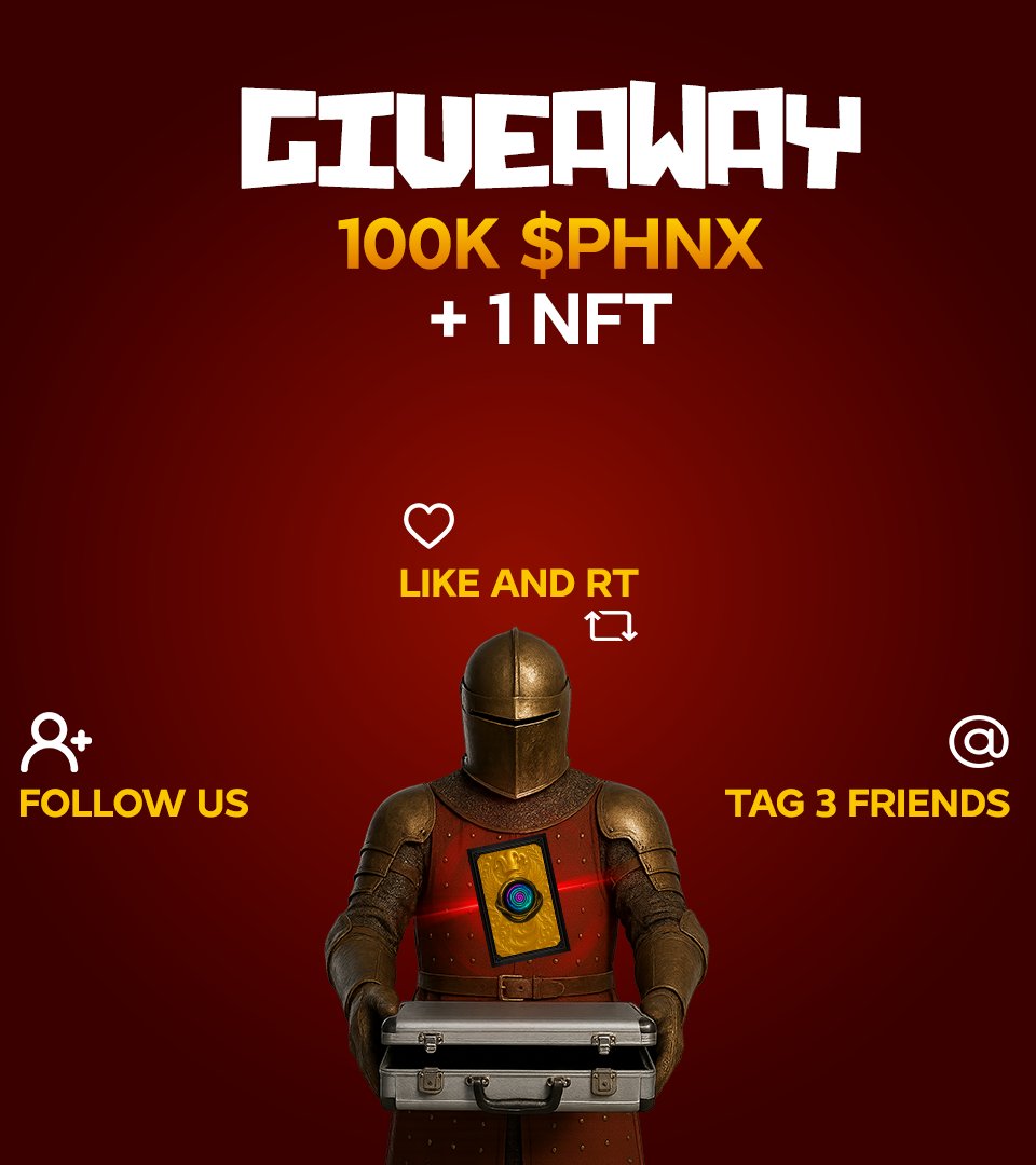 Follow the 3 Steps :

-Follow
-Like and RT
-Tag 3 Friends 

$PHNX