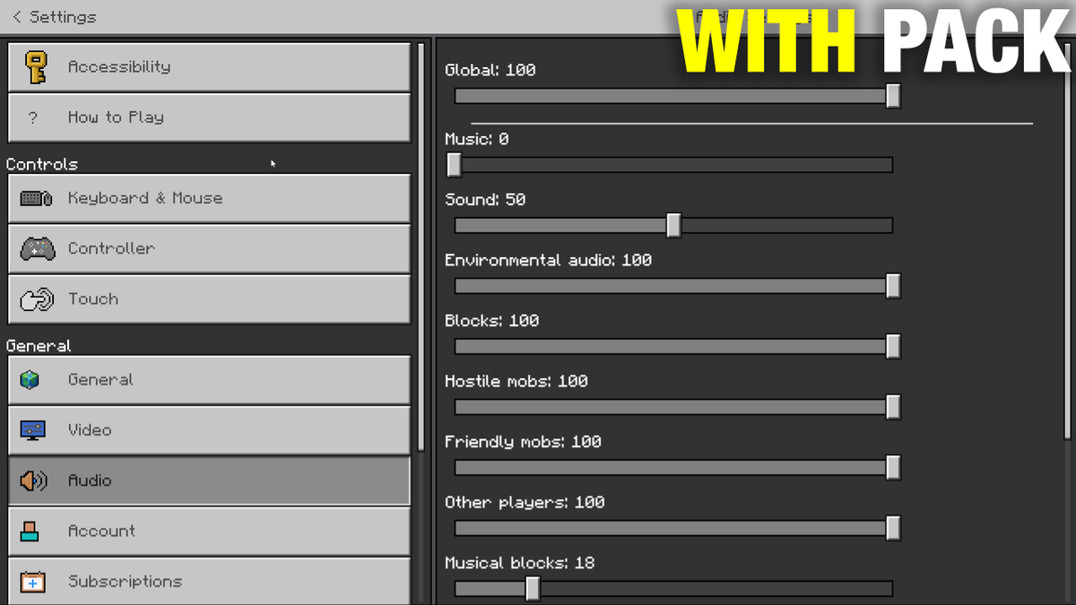 TheAlienDoctor's tweet image. 🚨NEW PACK FOR #MinecraftBedrock
In the latest update, Mojang added a ton of space between the settings tabs and previously added a ton of space between the audio sliders. This is great for mobile... but not for PC players 🙃
So I fixed it! Download here: thealiendoctor.com/downloads/sett…