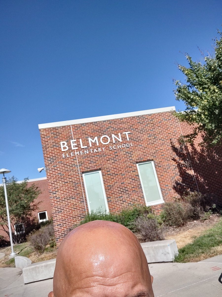 BCJacobsen's tweet photo. Out touring schools today on #LPSFirstDay
Couple of #baldheadselfies at Belmont & Robinson https://t.co/UgB2yJRrPf