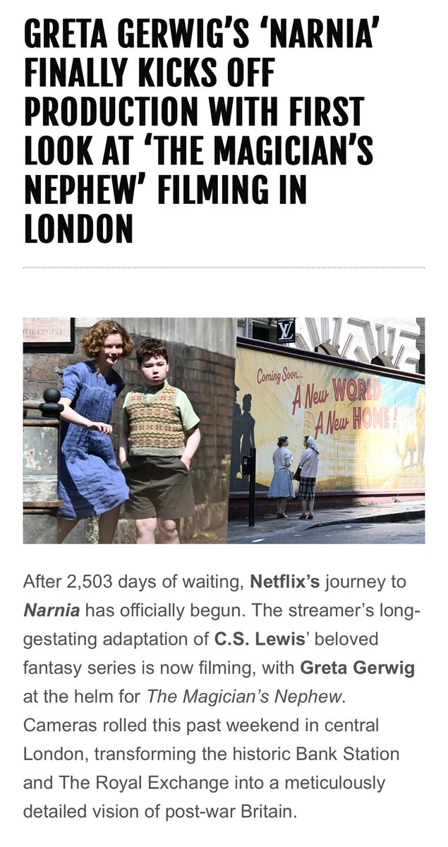 What the fuck is she doing?! POST WAR?! 1955?! For the Magician’s Nephew?!

Please tell me they’re not going to do the rest of the series in the modern era…