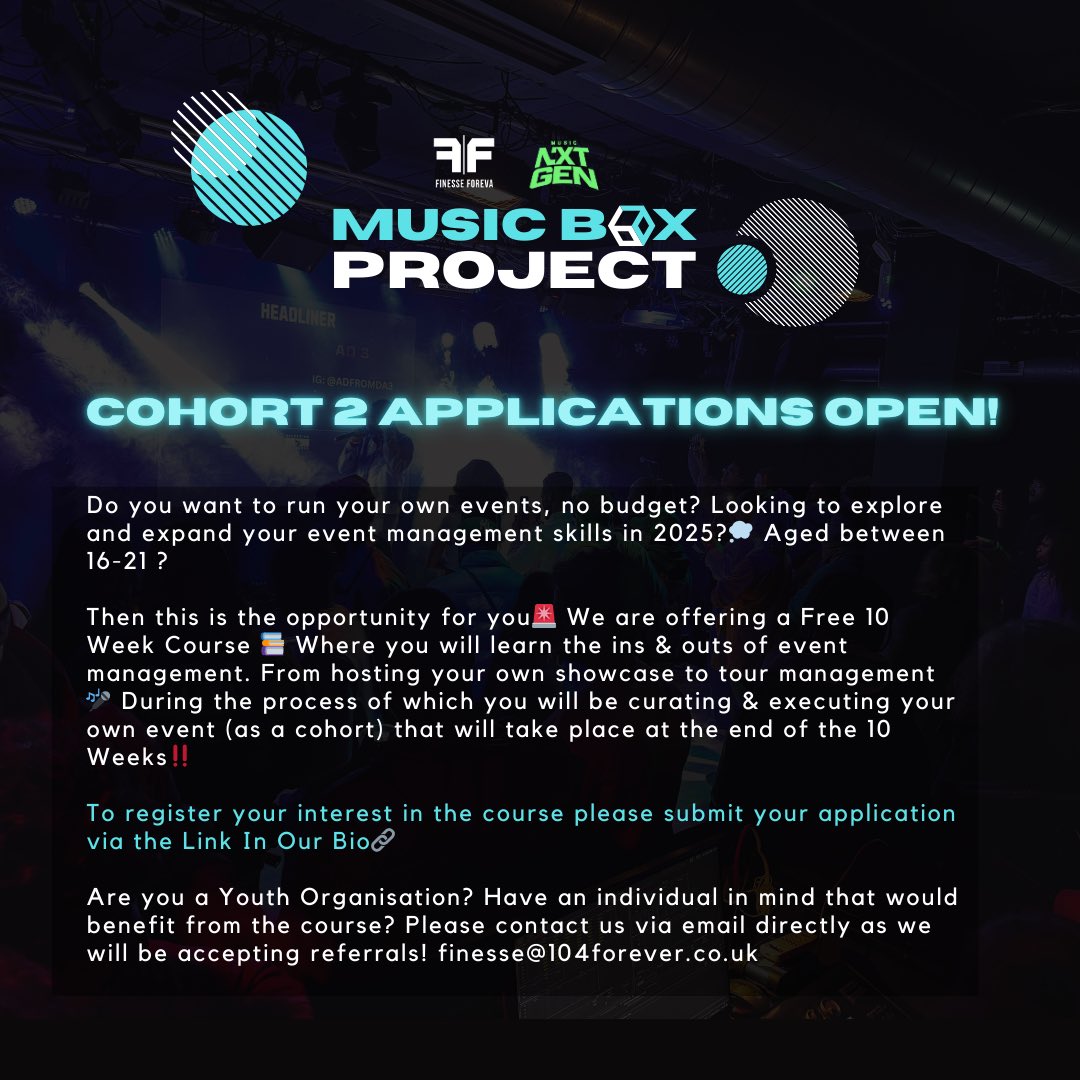 FinesseForeva's tweet photo. 🚨WE ARE BACK FOR COHORT 3 🚨

To register your interest in the course please submit your application via the Link In Our Bio🔗

🚨Application Deadline:  Monday 1st September 2025🚨 https://t.co/tNyaab5b56