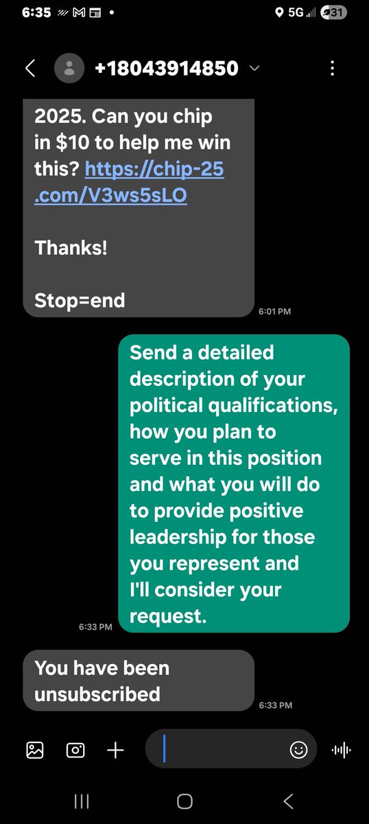...but I didn't text Stop.