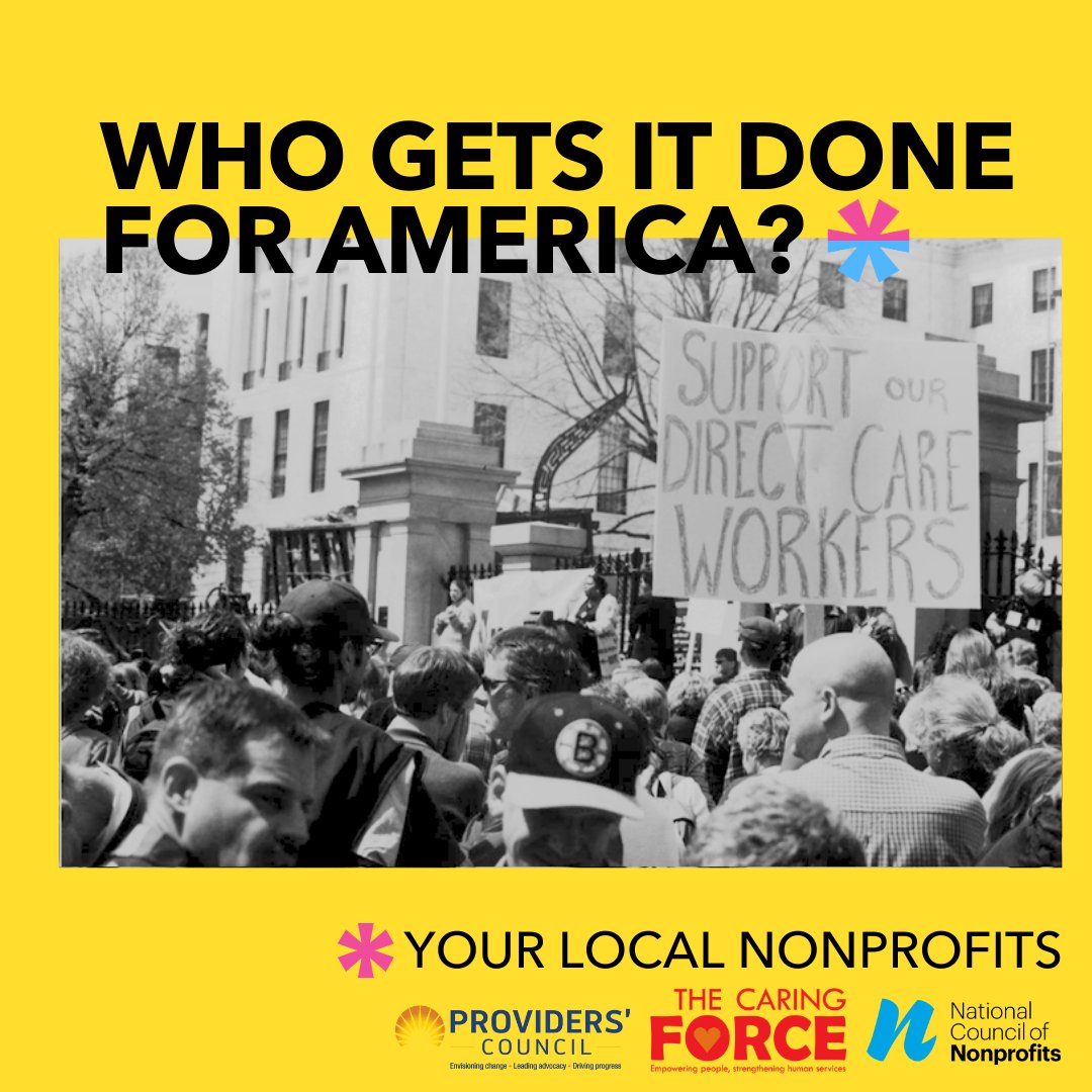 TheCaringForce's tweet image. Government can’t do it all—and that’s where local nonprofits step up. Across Massachusetts, nonprofits fill the critical gaps that government alone can’t cover. Support the campaign from @NatlCouncilNPs and read more here: NonprofitsGetItDone.org #NonprofitsGetItDone