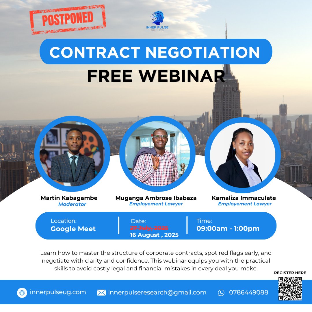It's finally happening this Saturday on Google Meet.  

You can confirm your attendance here forms.gle/xqwsCcbPX9JDGB…. 

Let's talk contract negotiations all around with <a href="/AmbroseMuganga/">Ibabaza🇺🇬</a> and Immy.