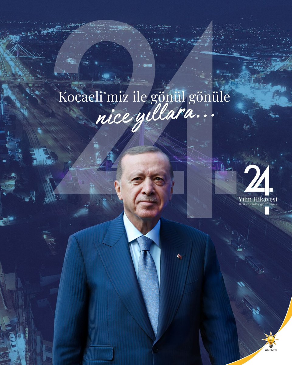24 yıl önce, milletin iradesini iktidara taşıma azmiyle yola çıktık.
Liderimiz, Genel Başkanımız ve Cumhurbaşkanımız Sayın Recep Tayyip Erdoğan’ın öncülüğünde; milletimizle omuz omuza, Türkiye’yi her alanda büyütmek ve güçlendirmek için çalıştık, çalışıyoruz.

24 yıldır olduğu