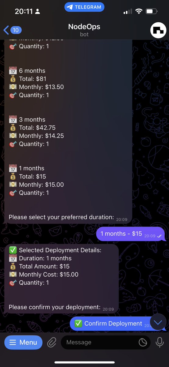 OxDon (@oxdoneth) on Twitter photo Node deployed & live on <a href="/AvailProject/">Avail</a> via the @UseNodeOpsBot Telegram bot!
Who wants to join me in the fun
Decentralization isn’t just a word — it’s running on my node now 💪
Tagging: <a href="/NexusLabs/">Nexus</a> <a href="/levi31553/">SpectralSatoshi</a> <a href="/CryptoHitmann/">Nick Hellmann</a>
<a href="/NodeOpsHQ/">NodeOps</a> <a href="/BuildOnNodeOps/">NodeOps Network</a>
#DeployAndEnjoy Node deployed & live on <a href="/AvailProject/">Avail</a> via the @UseNodeOpsBot Telegram bot!
Who wants to join me in the fun
Decentralization isn’t just a word — it’s running on my node now 💪
Tagging: <a href="/NexusLabs/">Nexus</a> <a href="/levi31553/">SpectralSatoshi</a> <a href="/CryptoHitmann/">Nick Hellmann</a>
<a href="/NodeOpsHQ/">NodeOps</a> <a href="/BuildOnNodeOps/">NodeOps Network</a>
#DeployAndEnjoy