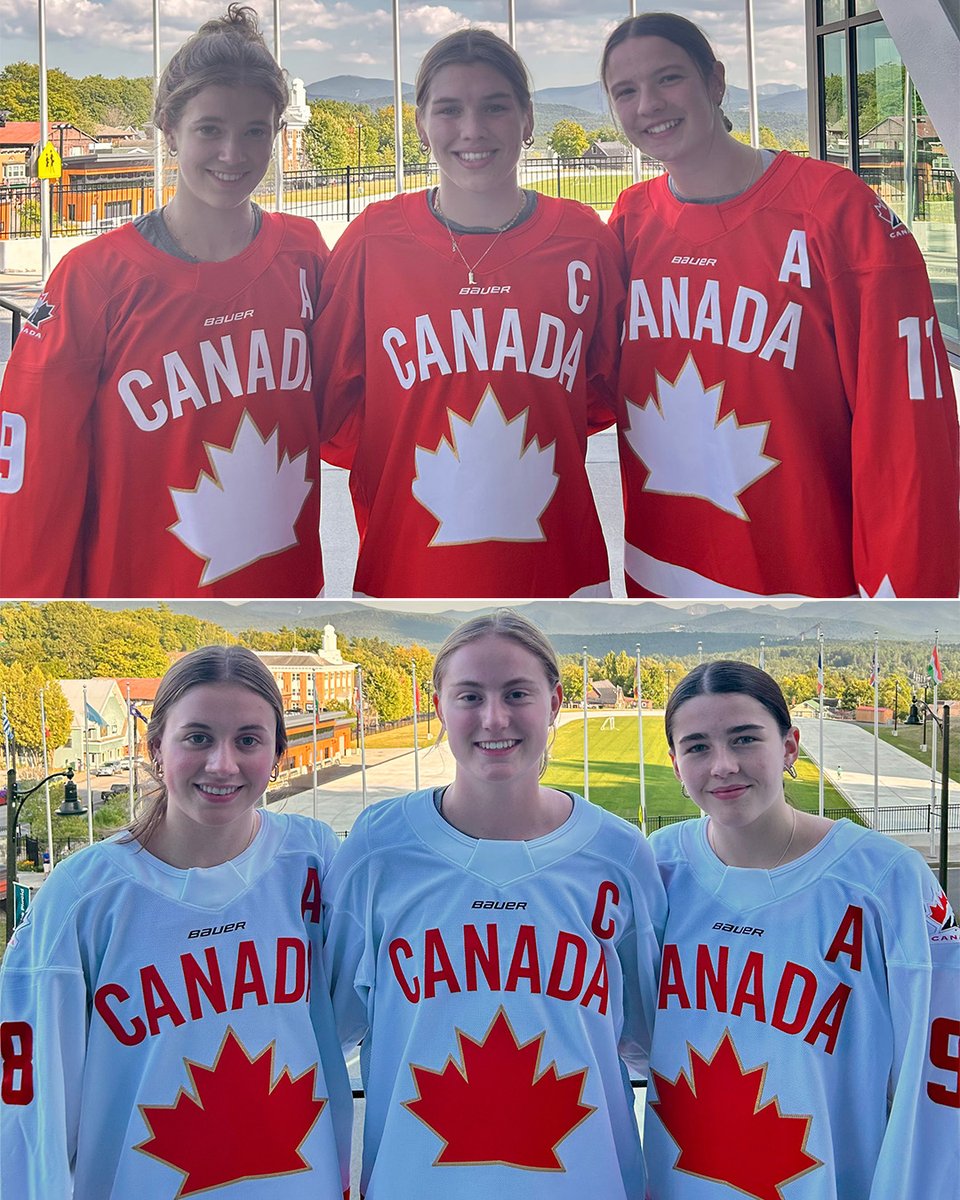 HockeyCanada's tweet image. Meet the captains! / Voici nos capitaines! 🇨🇦

🔴 Development / Développement

C: Jocelyn Amos
A: Claire Murdoch
A: Emma Pais

⚪️ Under-18 / Moins de 18 ans

C: Hayley McDonald
A: Alida Korte
A: Kate Viel