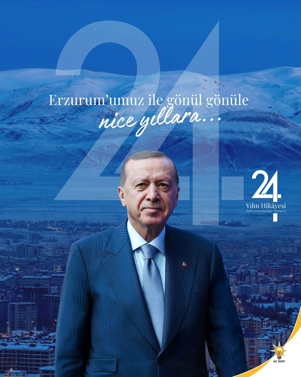 avibrahimK's tweet photo. Liderimizin vizyonu ve milletimizin sarsılmaz iradesiyle, tam 24 yıldır Türkiye’nin dört bir yanında gönül gönüle, omuz omuza yürüdük.
Bu kutlu yürüyüşte Erzurum, her zaman davasına sahip çıkan, birlik ve kardeşliğin en güçlü adreslerinden biri oldu.

81 ilimizle, kadim şehir Erzurum’umuzun azmi ve vefasıyla; hizmetin, eser siyasetinin ve millet sevdasının izinde yol almaya devam ediyoruz.

Nice yıllar boyunca, güçlü ve büyük Türkiye hedefiyle aynı yolda buluşmak dileğiyle…

#24YılınHikayesi 🇹🇷  #Erzurum