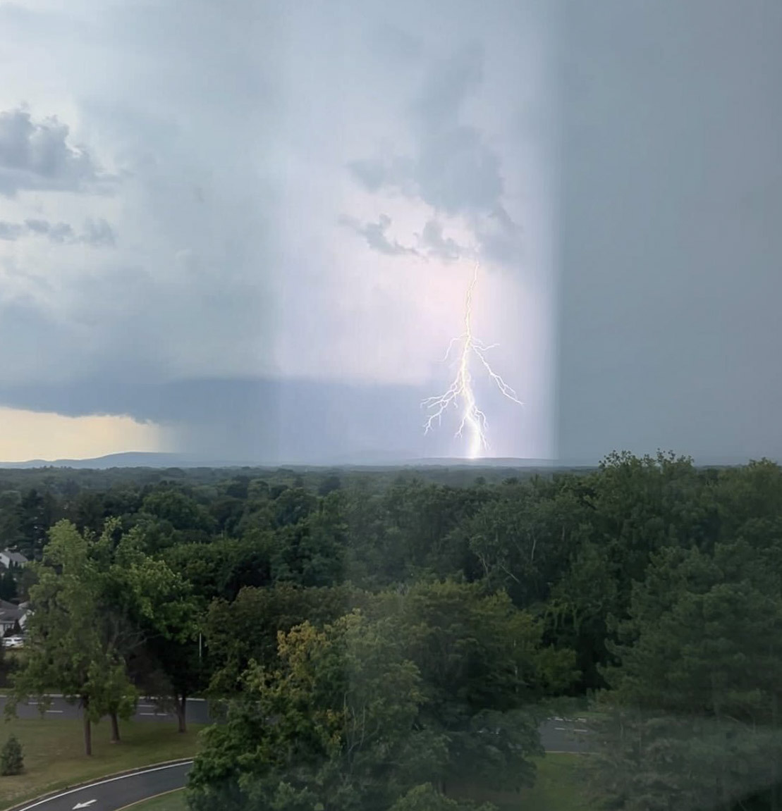 Our student assistant captured an amazing photo of lightning from a passing storm in Albany NY 🌩️