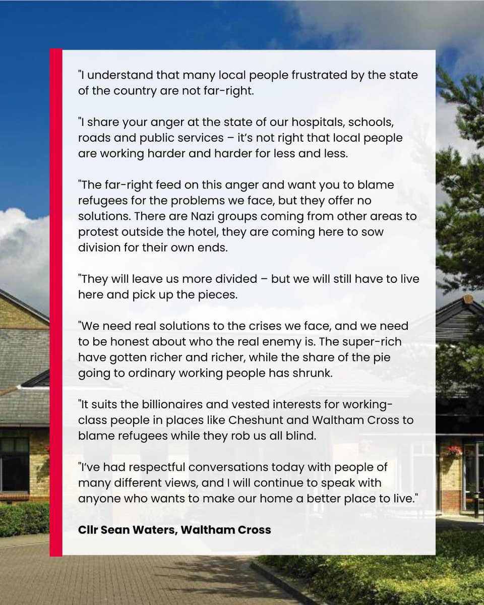 Stand Up To Racism have postponed Friday’s counter-demonstration.

Reports say multiple Nazi groups are mobilising, making the risk of violence too great.

Asylum seekers didn’t break Britain – the super-rich did. Let's unite against the billionaires robbing us all!