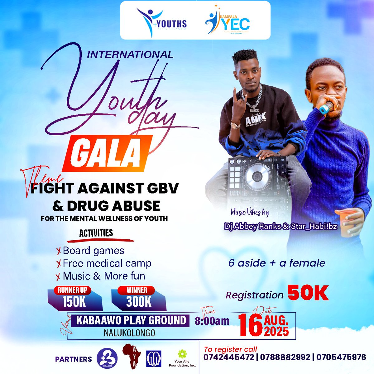 #Beracare 
3/3

This Satursday vibes 📍Kabaawo pitch, Nalukolongo

But have you registered your teams yet.?
CC;
<a href="/AnchorsUg/">Anchors for Youth Afrika - AYA</a>, <a href="/KampalaYec/">Kampala Youth Empowerment Centre</a>, <a href="/youthpluskitebi/">Youth Plus Kitebi</a>, <a href="/ally_foundation/">Your Ally Foundation, Inc</a> + Mother's Union Buganda