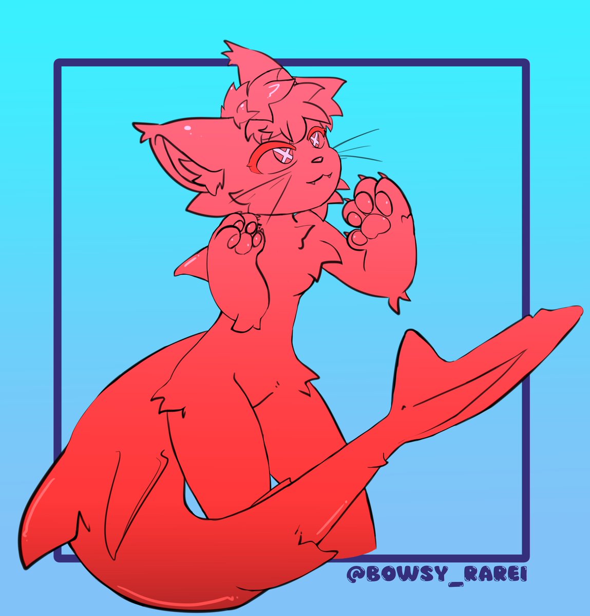 Cat boyo has been sharkyfied &gt;:3 🦈