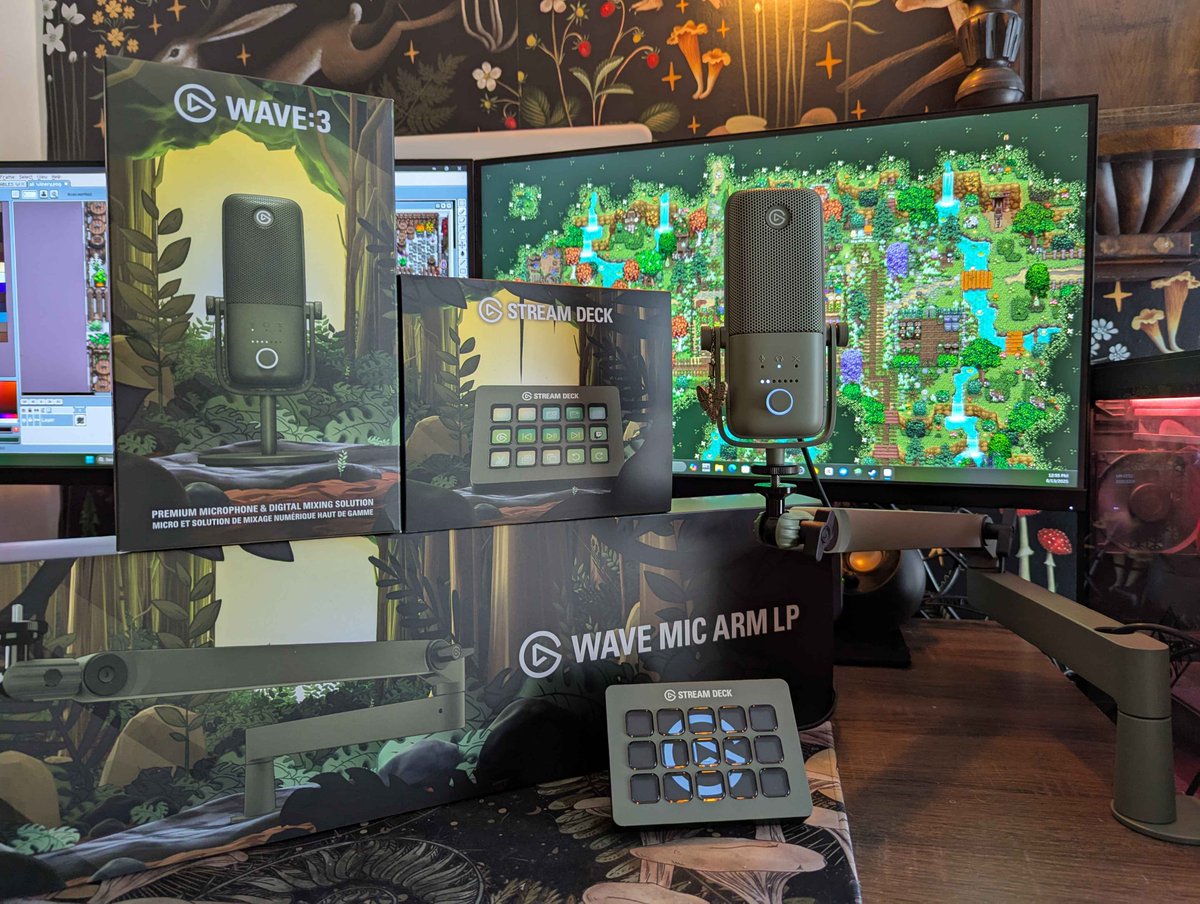 BogWyytch's tweet photo. OMG OMG OMG

@elgato thank you so much for gifting me your new Forest Green Dreamscape collection!!!!
💚Steam Deck
💚Wave Mic Arm LP
💚Wave:3 Mic!

we all know green is obviously the best color and its ABOUT TIME we are getting more options for our setups💚#gifted https://t.co/0zhr8eZirN