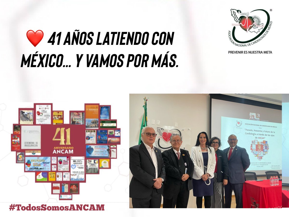 ANCAM México (@ancam_mexico) on Twitter photo La Asociación Nacional de Cardiólogos de México te invita a conmemorar más de cuatro décadas impulsando la cardiología y la atención cardiovascular en nuestro país, en sintonía con los avances y transformaciones más importantes a nivel mundial. La Asociación Nacional de Cardiólogos de México te invita a conmemorar más de cuatro décadas impulsando la cardiología y la atención cardiovascular en nuestro país, en sintonía con los avances y transformaciones más importantes a nivel mundial.