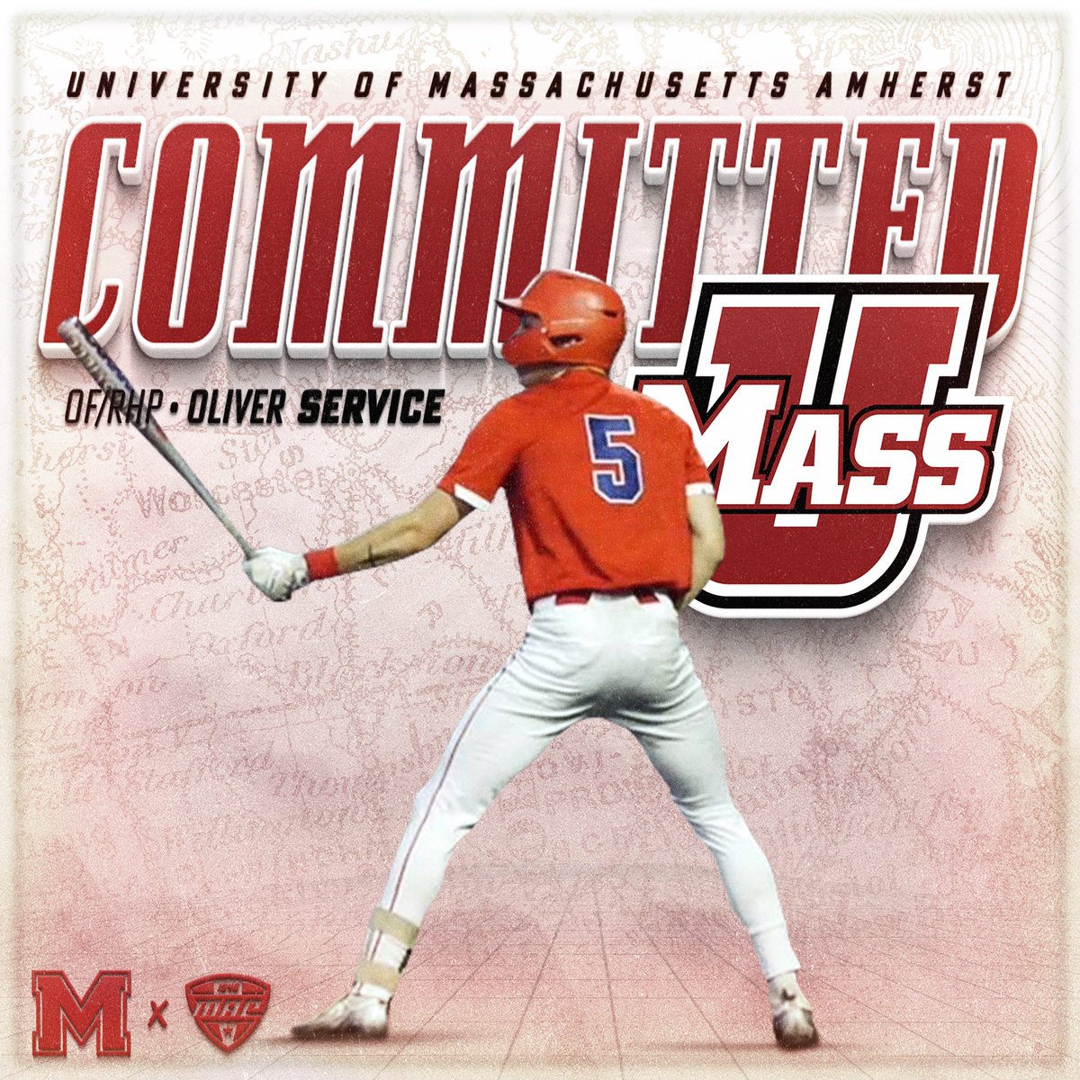 OllieService22's tweet photo. I’m blessed to announce my commitment to play Division 1 baseball at UMass Amherst. I want to thank my family, friends, coaches, and most of all God who have all helped me along the way. #Flagship🚩 https://t.co/KkIWB8hZnz