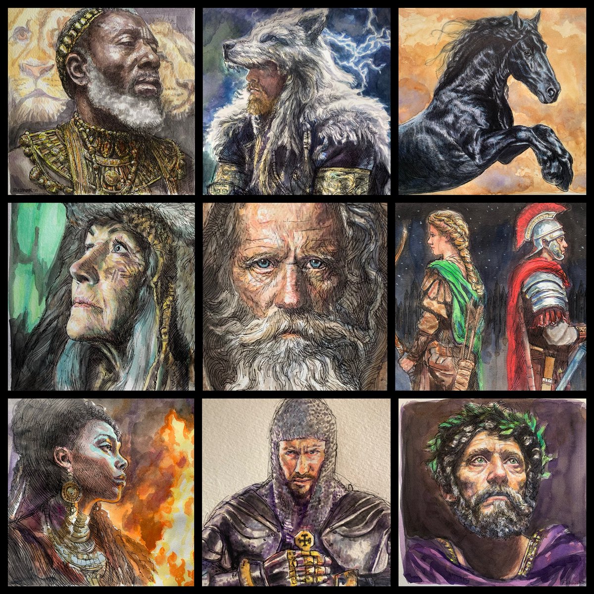 Colin Alexander (@colin_alex35207) on Twitter photo My latest block of 9 character studies in Watercolor and Ink. Illustrating chronicles that span centuries. Some historical, some from my imagination. My latest block of 9 character studies in Watercolor and Ink. Illustrating chronicles that span centuries. Some historical, some from my imagination.