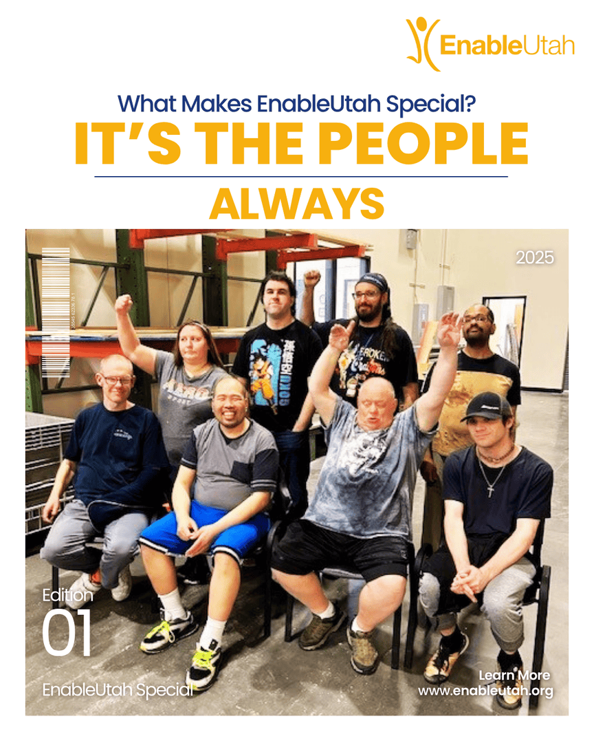 EnableUtah's tweet photo. What makes us unique? It’s not just our programs. 
It’s the people who walk through our doors every single day.

#enableutahfamily #communitylove #purposedrivenlife #nonprofit #disabilities #learnandgrow #employement #training #skills #support #odgen #utah #enableutah https://t.co/ociAE86fKG