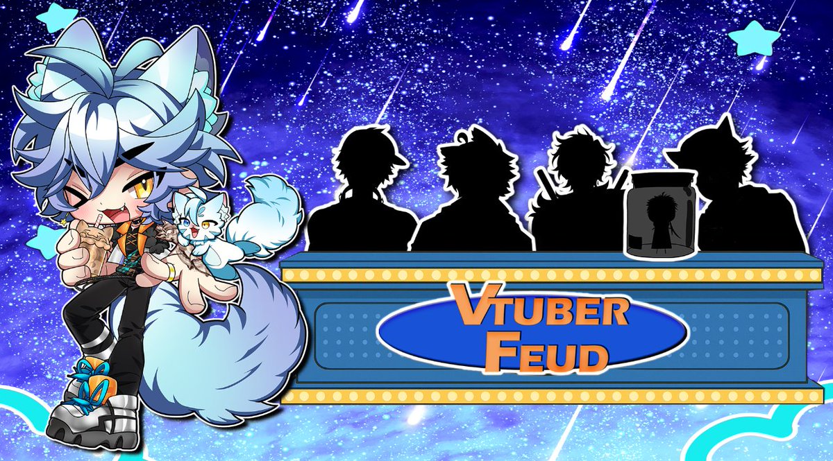 The Feud returns this Sunday at 6pm CEST!

We’ve got 5 first contestants locked in… 
but can you guess who they are from the silhouettes? 

Drop your guesses below! 

Tomorrow you can check if you were right and guess our next 5 contestant!

#ENVtuber #vtuberEN #Vtuber
