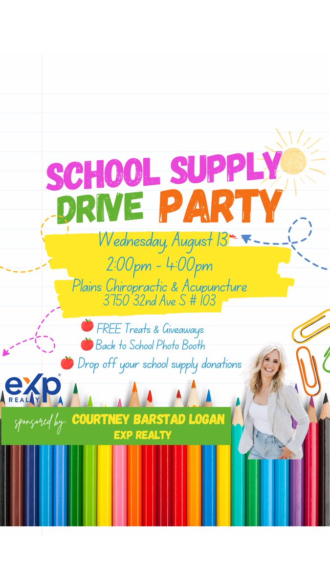 🥳TODAY is the DAY!  Please stop by Plains Chiropractic &amp; Acupuncture P.C. from 2pm - 4pm today to say hello!  I've rented Kool Kreations Shaved Ice so you can enjoy a FREE shaved ice on me, we've got giveaways, a photo booth, Grand Forks Children's Museum will be there with