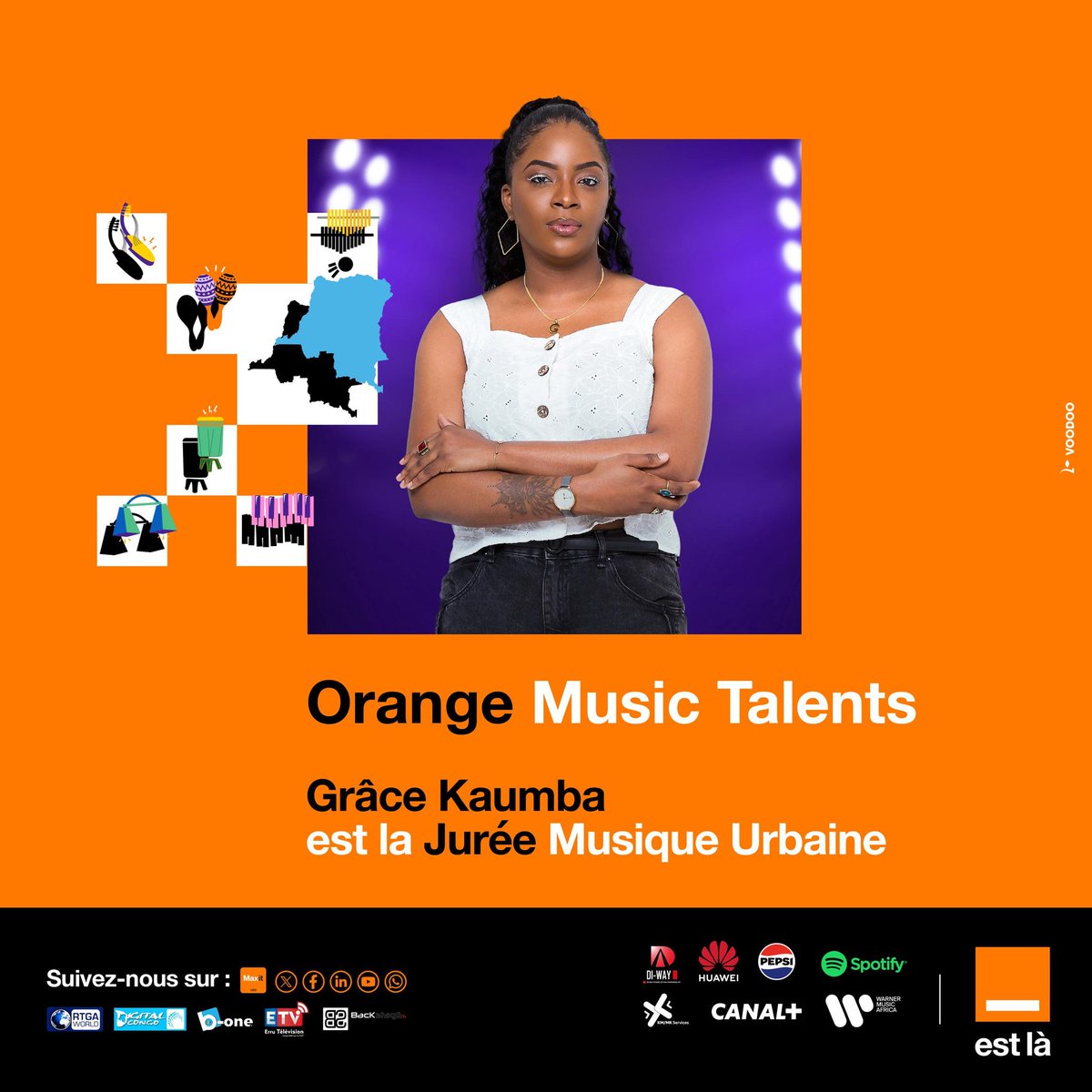 Orange RDC (@orange__rdc) on Twitter photo DITES KARIBU A GRACE KAUMBA, LA JURÉE MUSIQUE URBAINE 😍🎙️
Elle était avec nous durant les auditions, revoici celle qu'on appelle the Big Managea pour les primes 🥳
#OrangeMusicTalents #OrangeRDC #BientôtLesPrimes #OrangeEstLà DITES KARIBU A GRACE KAUMBA, LA JURÉE MUSIQUE URBAINE 😍🎙️
Elle était avec nous durant les auditions, revoici celle qu'on appelle the Big Managea pour les primes 🥳
#OrangeMusicTalents #OrangeRDC #BientôtLesPrimes #OrangeEstLà