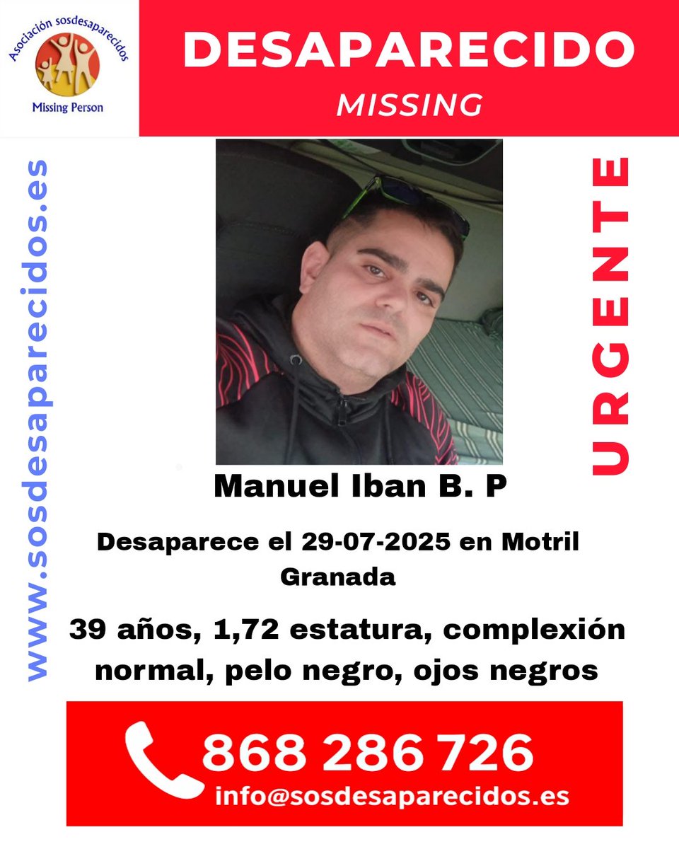 🆘 DESAPARECIDO
ℹ️ Actualización de Imagen 
#sosdesaparecidos #Desaparecido #Missing #España #Motril #Granada
Síguenos <a href="/sosdesaparecido/">ALERTA DESAPARECIDOS</a>