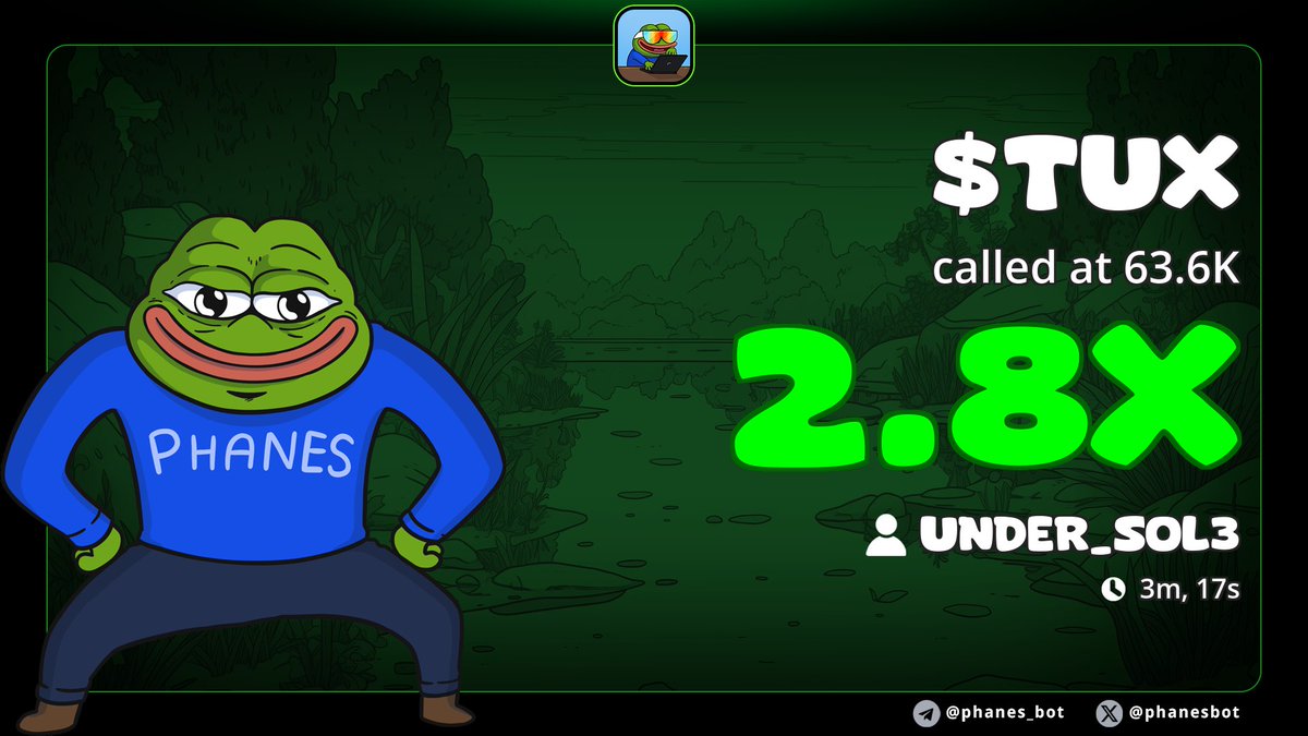 Sundayode95's tweet image. 2x profit gained from my alpha calls on $TUX

6DqV94i6kvfjmsKsrMy25oKdUHmE93sz5UDdJCDrpump