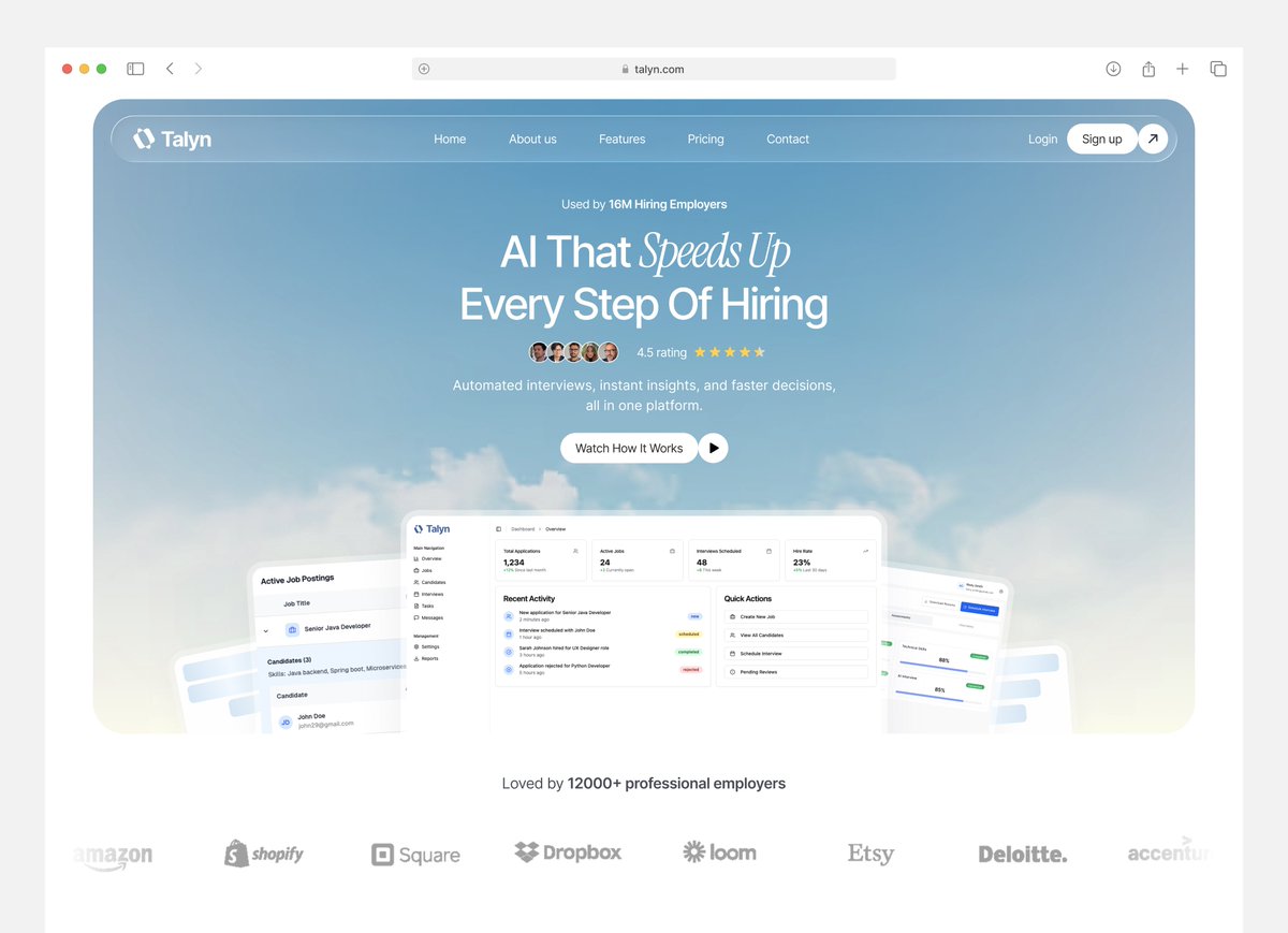 Vexo_Lab's tweet image. Talyn | AI SaaS | Hiring Platform