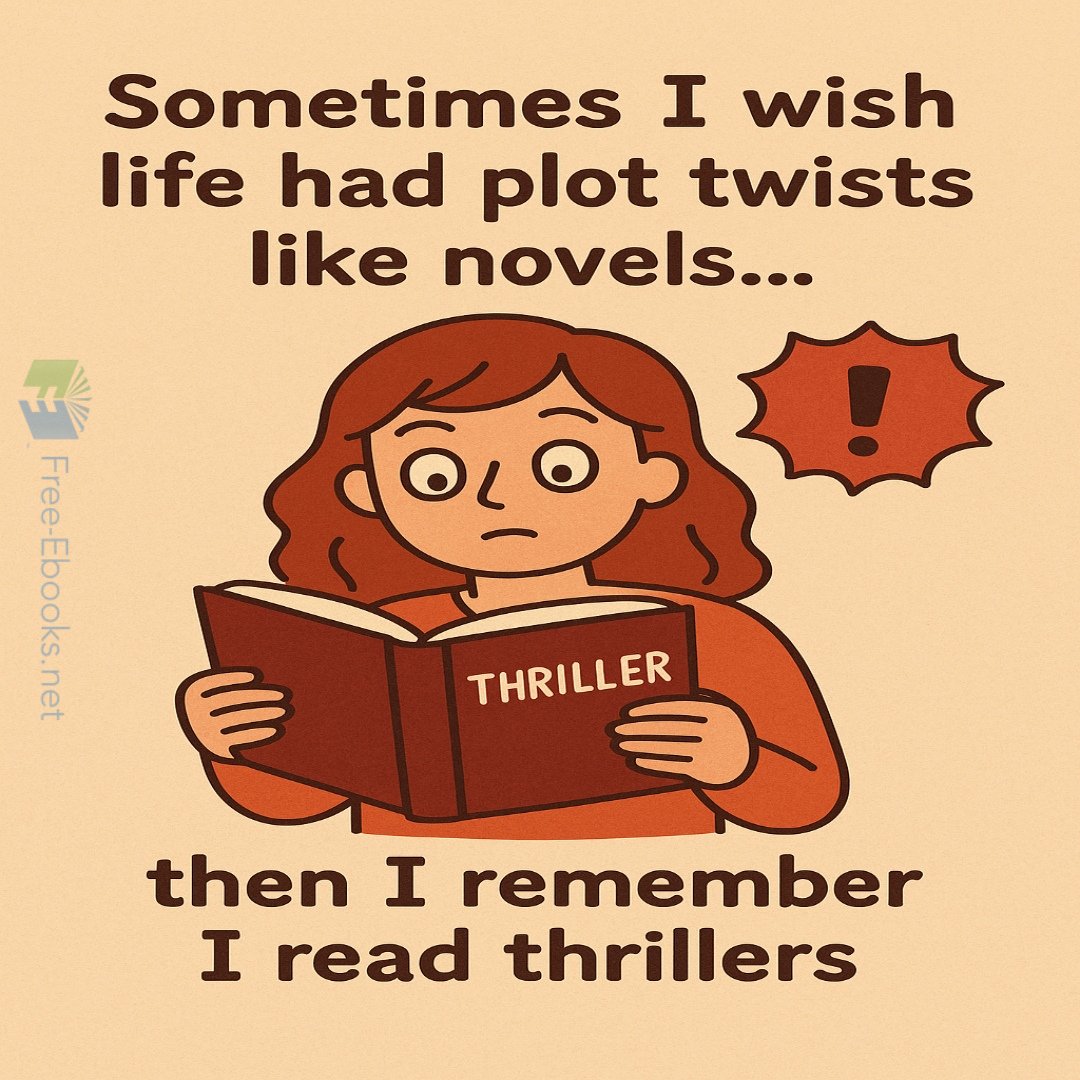 freeebooks2023's tweet image. Be careful what you wish forโฆ plot twists arenโt as fun when your bookshelf is full of thrillers. ๐
#Freeebooks #BookHumor #ReaderProblems #ThrillerBooks #BookLovers #BookwormLife #BibliophileHumor #ReadersOfInstagram #BookishLaughs #BookMemes #JustForFun #Fyp