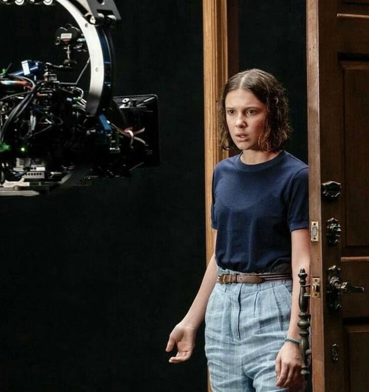 Millie Bobby Brown on set of Stranger Things 3