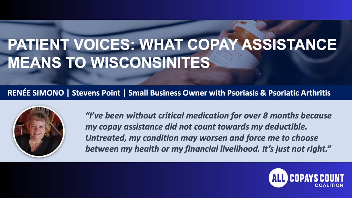 In Wisconsin, state legislators and patient advocates continue to advocate for legislation that ensures #allcopayscount. Learn what copay assistance means to these Wisconsinites: bit.ly/4mf6f0g.