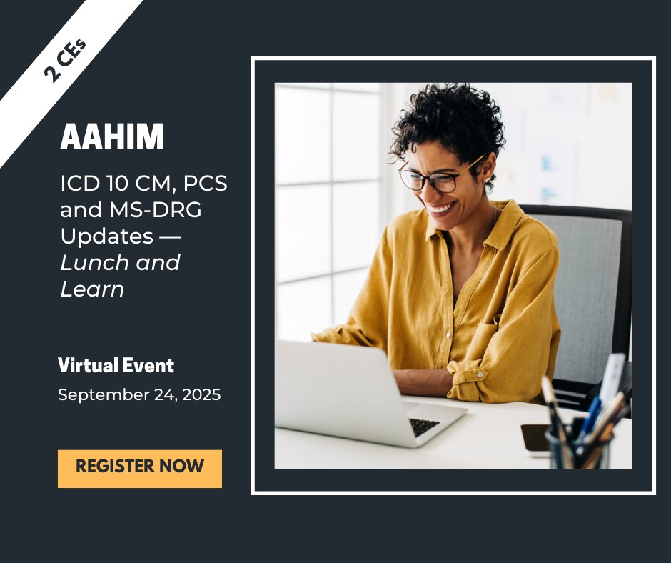 Stay ahead of the curve as we dive into the latest changes to the ICD-10 classification system and MS-DRGs for fiscal year 2026. Save your spot now at champ.ly/oi8MCPU_.
#AAHIM