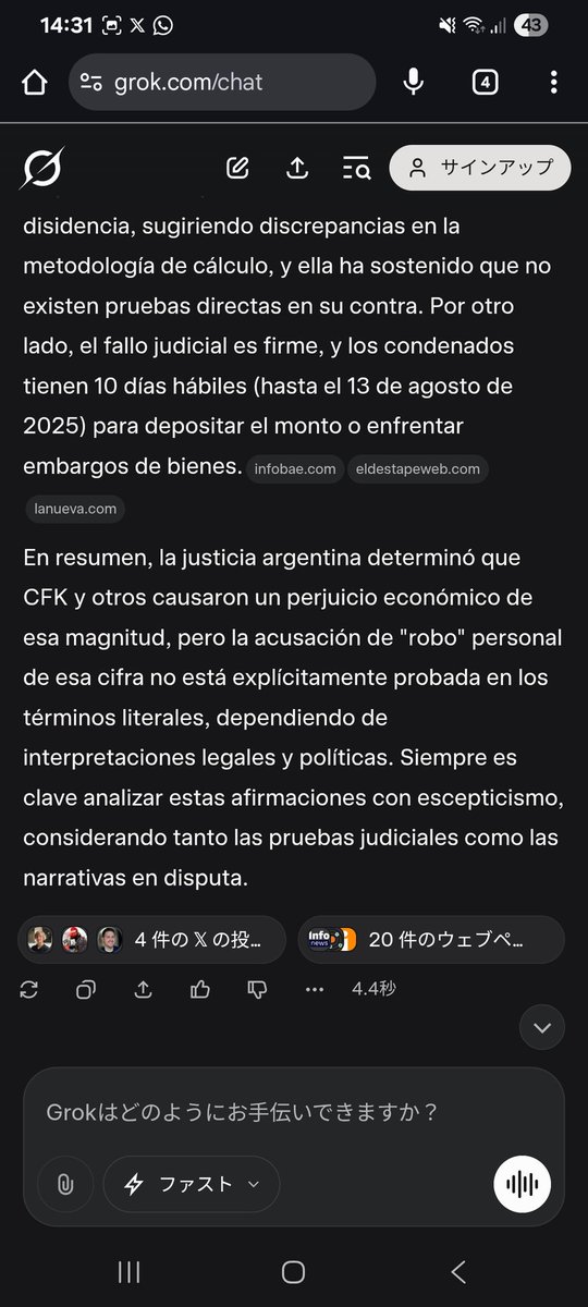 PabloRiq's tweet photo. @ElRepublicas @grok @inakiigutierrez @grok pero no contestas lo mismo que en el chat. https://t.co/2giAu2WOrC