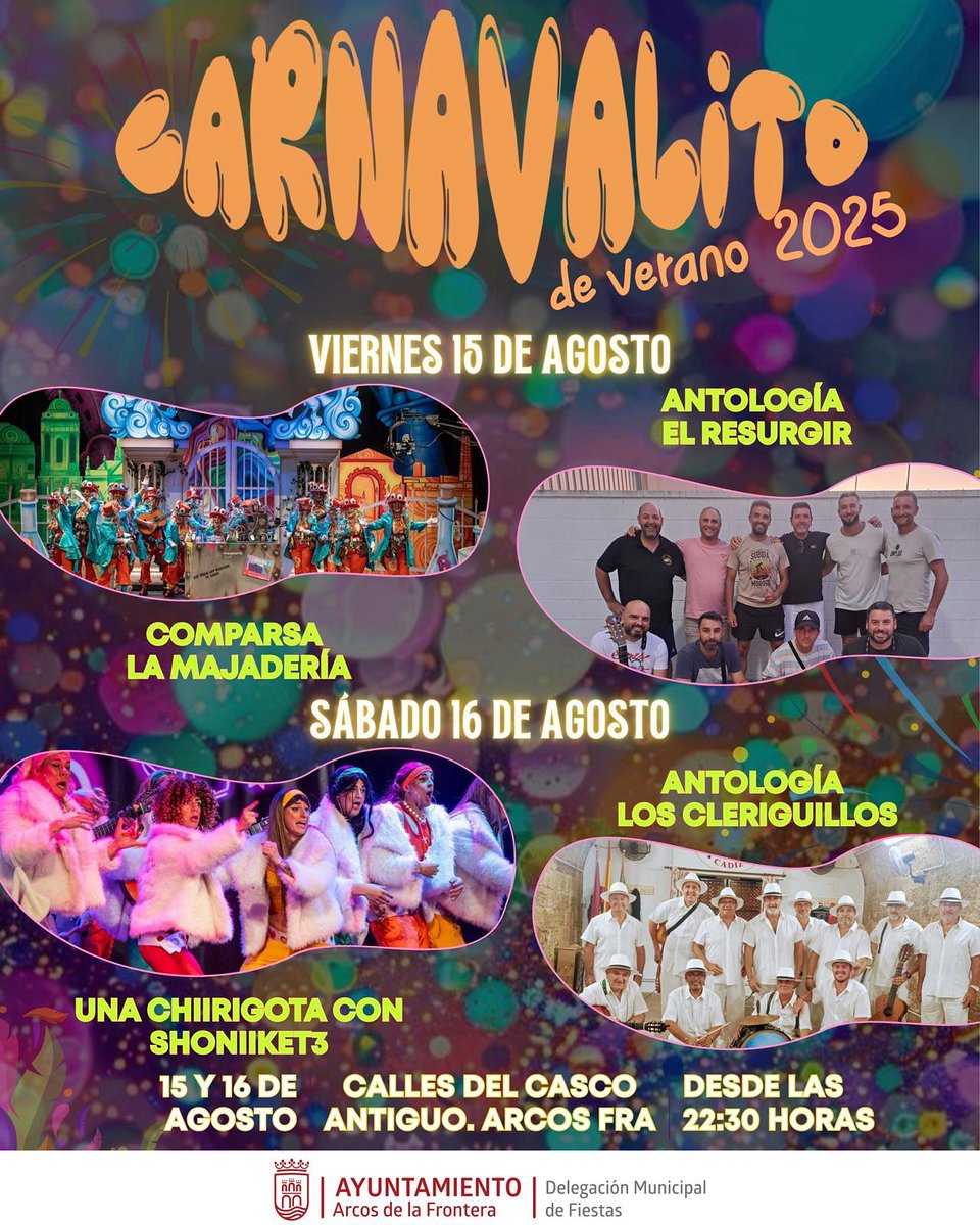 lachiripibes's tweet image. 📍| Arcos de la Frontera (Cádiz) - Calles del casco antiguo
🗓️| Sábado 16 de agosto 
🕒| Desde las 22:30 

💙💜❤️💛💚🧡