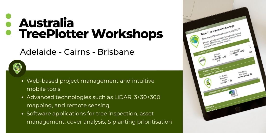 Attention TreePlotter Australia clients: this one’s just for you! 🌳

Check out the event details and reserve your spot: 2025 TreePlotter Australia Workshops.
bit.ly/3Hf0BwA  
#TreePlotter #ClientsOnly #UrbanForestry #Australia #Innovation