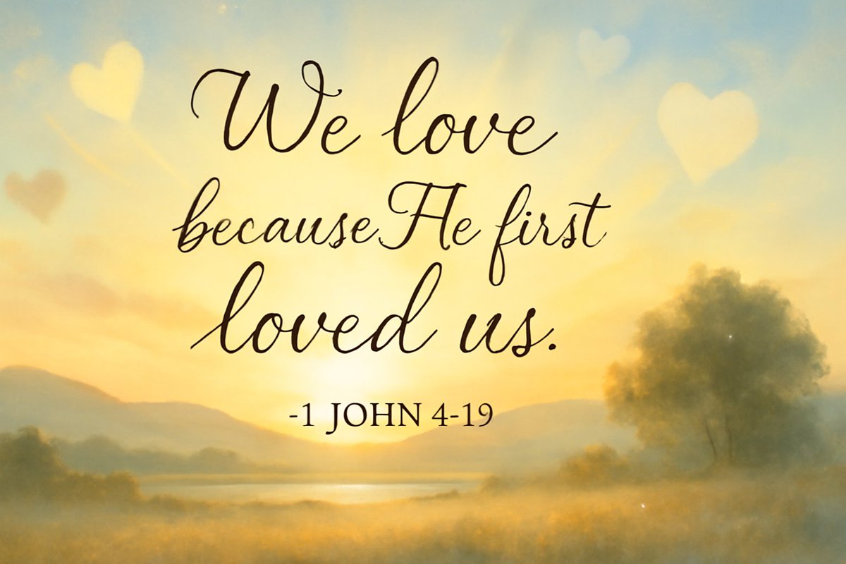 Hyttrolly's tweet photo. We love because He first loved us. — 1 John 4:19  https://t.co/poggzJtJ9R 20%Off code: BCQSIY9Z   #Jesus #God #Bible #Christian #DailyVerse #BibleStudy https://t.co/TSslS4KBnF