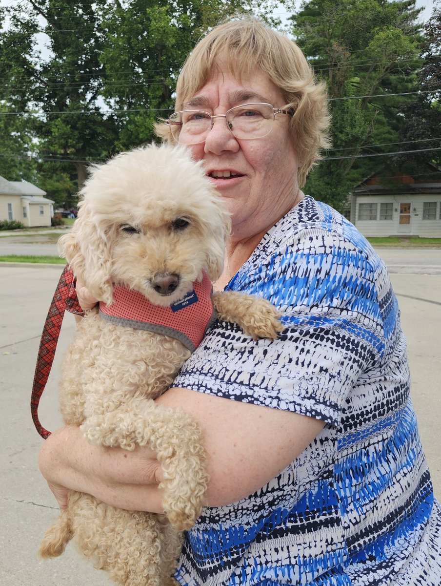 eskiedog1's tweet photo. Happy gotcha day to Daisy and Robin! Our bonded pair (aka the Golden Girls) have found a loving home. A huge thank you to Pastor Kay who adopted them. Daisy is 12 &amp; Robin is 14. What a treat to have them in the group. It's bittersweet to see them go - we'll miss them! 💞 #AERSTL https://t.co/5FQnZLrwov