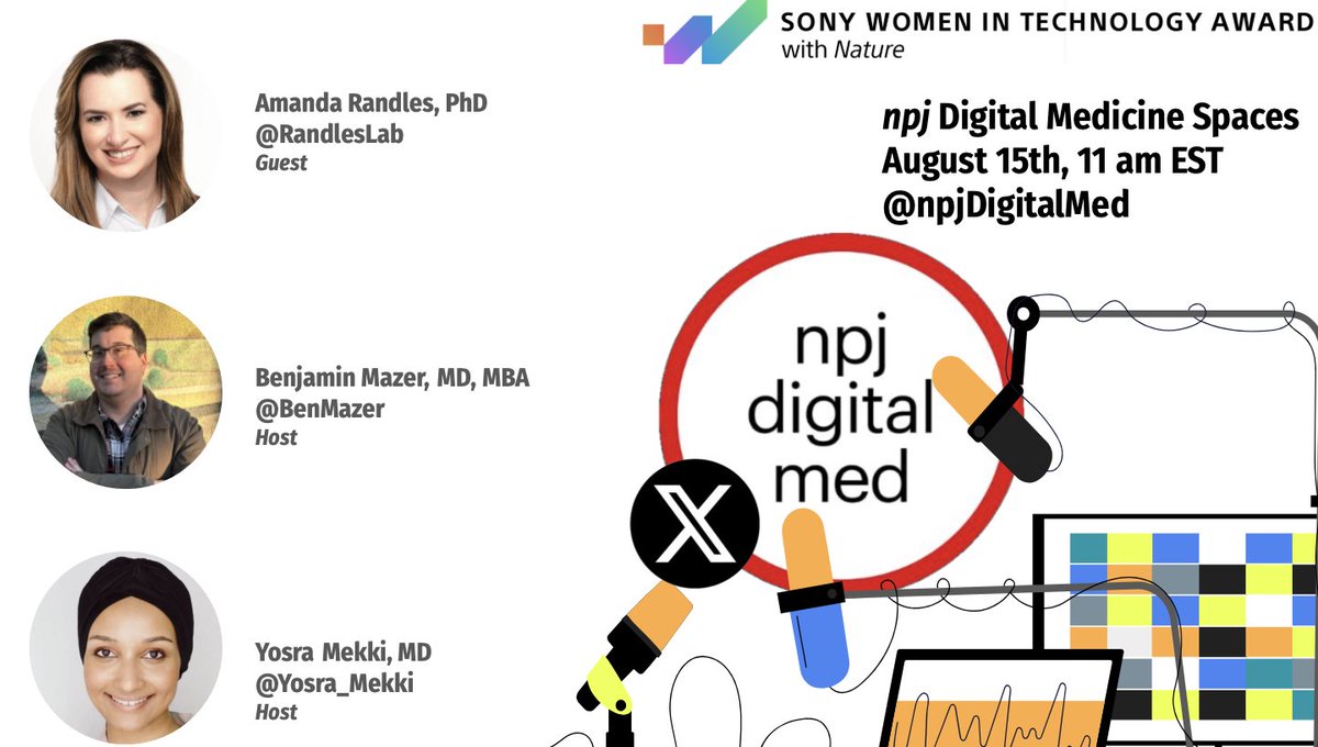 npj Digital Medicine (@npjdigitalmed) on Twitter photo 🏆Congratulations to Dr. Amanda Randles (<a href="/RandlesLab/">Randles Lab</a>), winner of the Sony Women in Technology Award from <a href="/SonyGroupGlobal/">Sony Group - Global</a> & <a href="/Nature/">nature</a> for her groundbreaking “digital twin” tech integrating wearables + computational models to personalize cardiovascular care.
📅 Hear more at npj 🏆Congratulations to Dr. Amanda Randles (<a href="/RandlesLab/">Randles Lab</a>), winner of the Sony Women in Technology Award from <a href="/SonyGroupGlobal/">Sony Group - Global</a> & <a href="/Nature/">nature</a> for her groundbreaking “digital twin” tech integrating wearables + computational models to personalize cardiovascular care.
📅 Hear more at npj