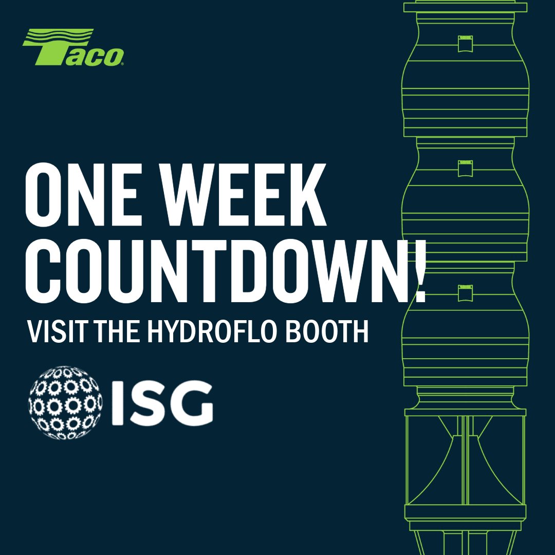 TacoComfort's tweet image. ⏳ One week to go!
Hydroflo hits the floor at the ISG Supplier Fair in Atlanta on Aug 20.
📍 Atlanta Airport Marriott Gateway
Come see us for pumping performance + peace of mind.

#HydrofloPumps #WaterDrivenSolutions #ISGSupplierFair